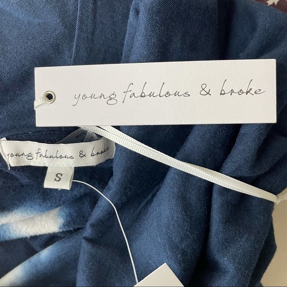 YOUNG FABULOUS & BROKE Piper Hoodie Navy Blue S/L - Picture 5 of 5
